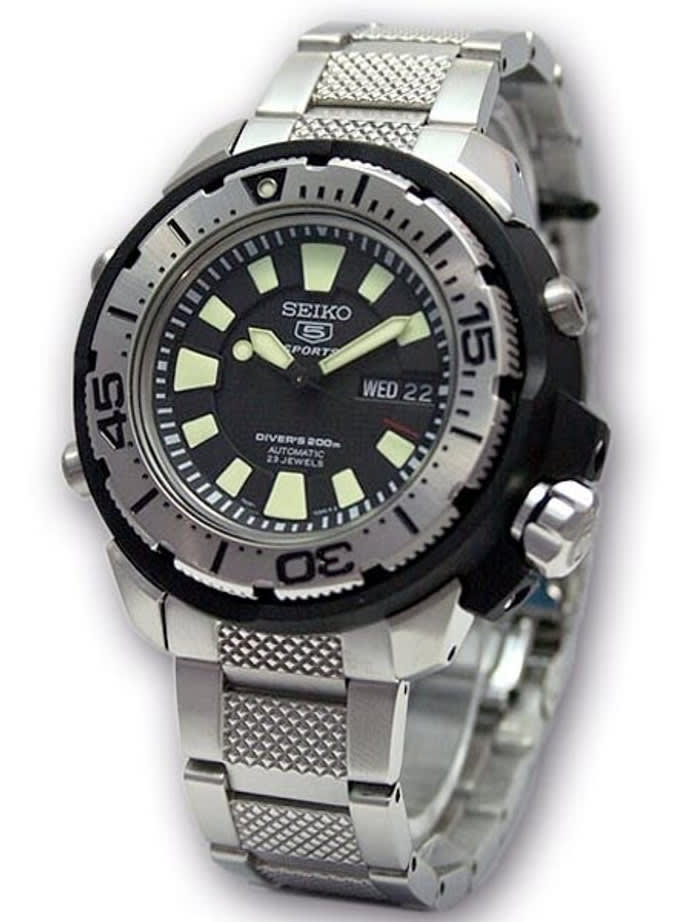 Seiko 5 Automatic XXL Dive Watch with Matching Stainless Steel Bracelet #SKZ247K1