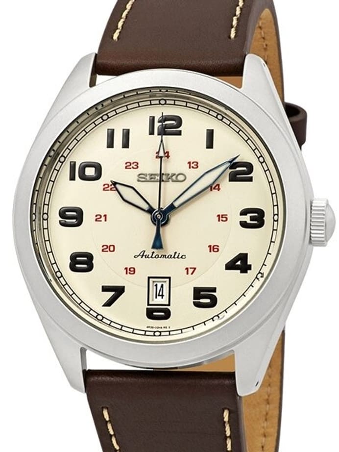 Seiko NEO Sports, Automatic Watch with Brown Leather Strap, Biege Dial #SRPC87K1