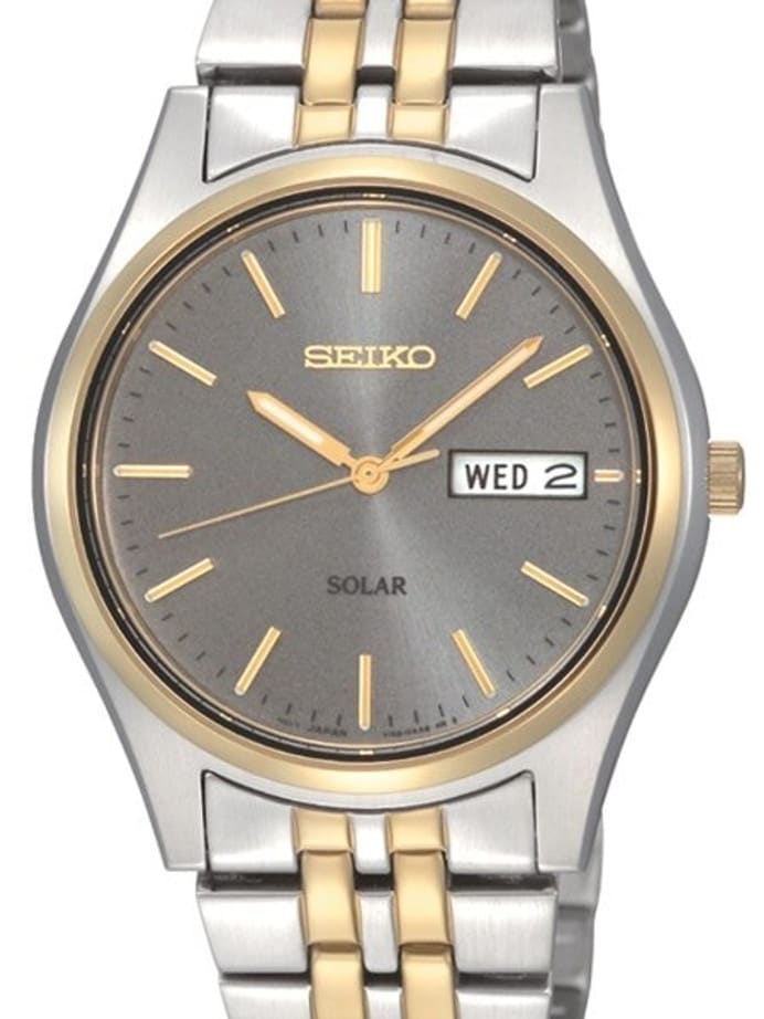 Seiko Core Series Solar Watch with 37mm Stainless Steel Case and Bracelet #SNE042