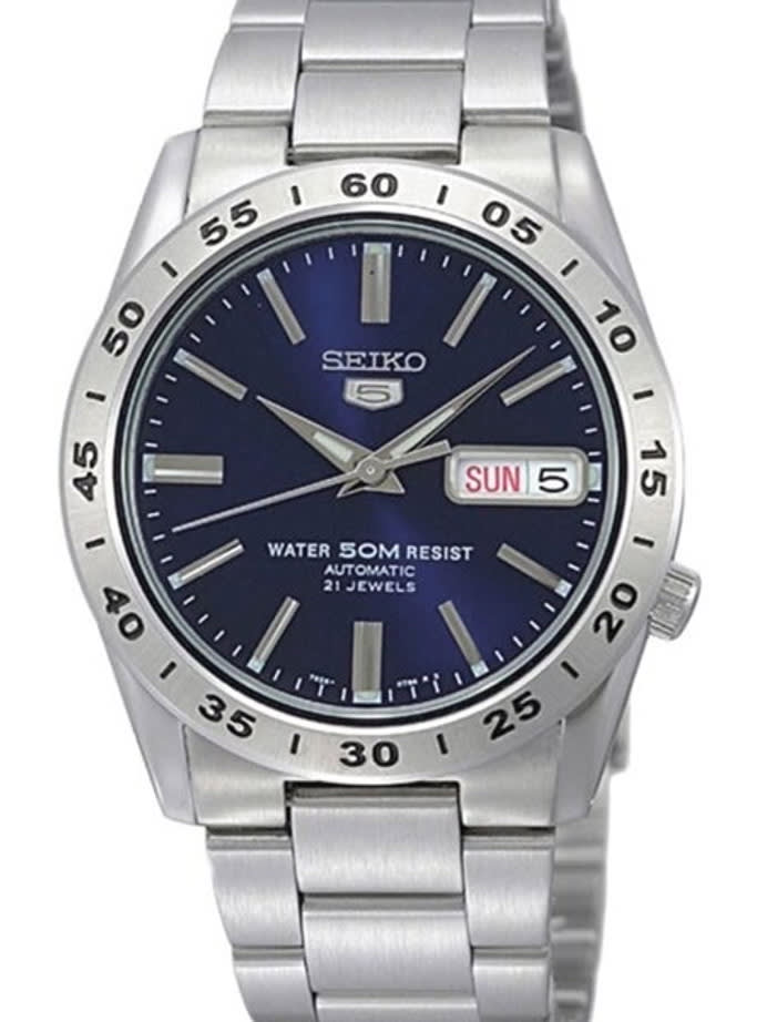 Seiko 5 Automatic Blue Dial Watch with Stainless Steel Bracelet #SNKD99K1