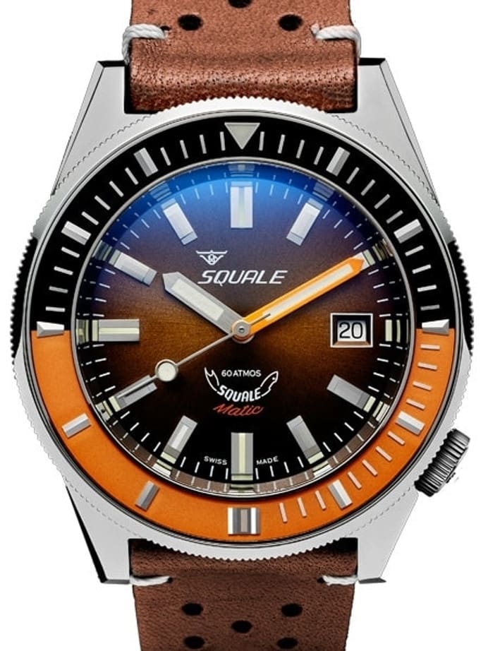 Squale Matic 600 meter Professional Swiss Automatic Dive watch with 44mm Polished Case #Matic-Choc-Pol