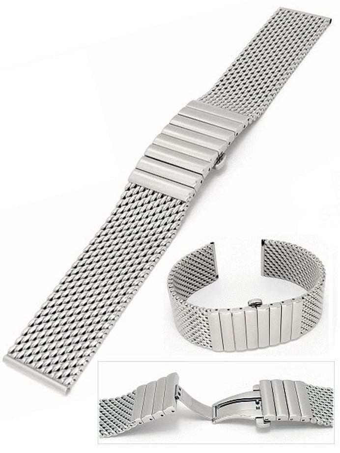 Scratch and Dent - STAIB Polished Mesh Bracelet #STEEL-2792-1192PBM-P (Straight End, 20mm)