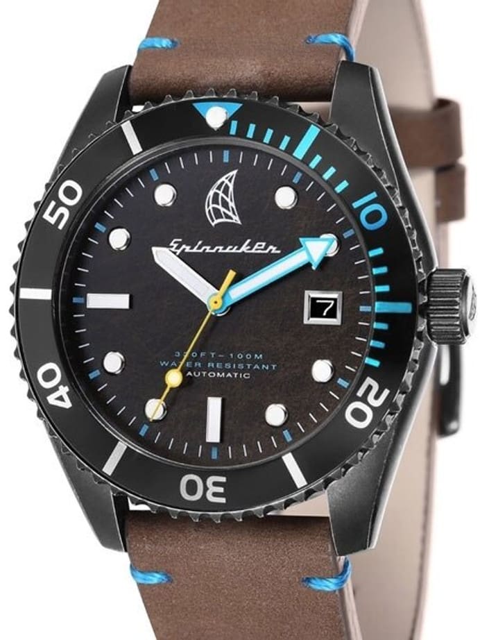 Spinnaker Wreck Automatic Vintage Style Sports Watch with Distressed IP Case #SP-5051-04