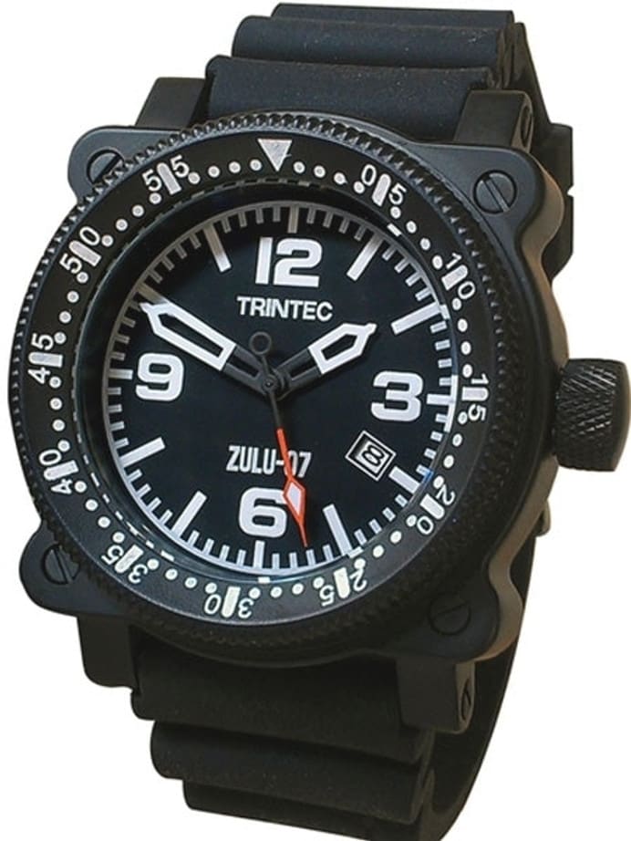 Trintec Zulu-07-Pro Automatic Aviator Styled Dive Watch with Black PVD Case #Zulu-07-Pro-B