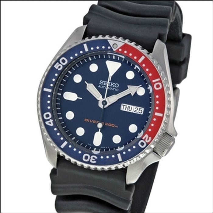 Scratch and Dent - Seiko Automatic Dive Watch with Offset Crown and Rubber Dive Strap #SKX009K1 2