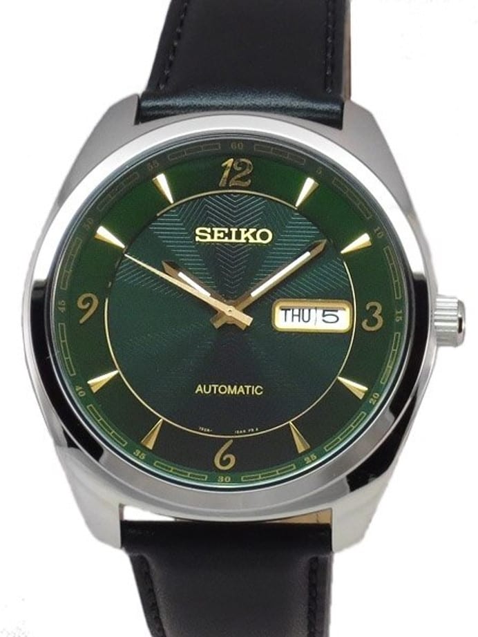 Seiko Recraft Series Automatic Watch with 43.5mm Case, Black Leather Strap #SNKN69