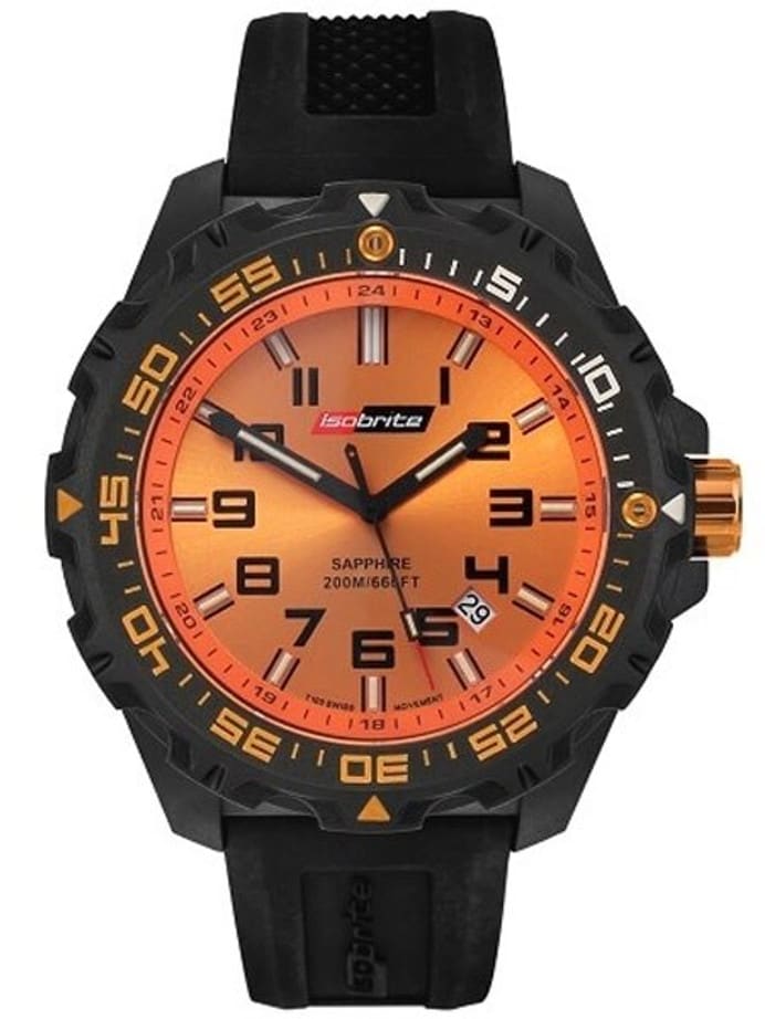 Armourlite Isobrite Orange Dial Watch with T-100 Tritium Illumination and Sapphire Crystal #ISO302