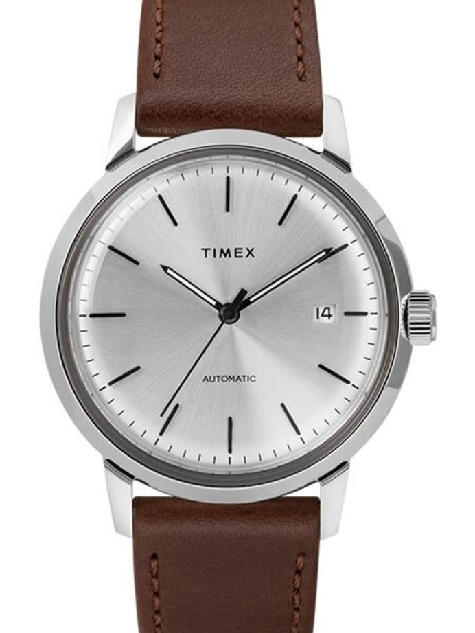 Scratch and Dent - Timex 40mm Marlin 21-Jewel Automatic Watch with Silver Dial #TW2T22700ZV