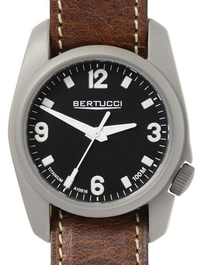 Bertucci A-1T Titanium 36mm Field Watch with Leather Strap #10303