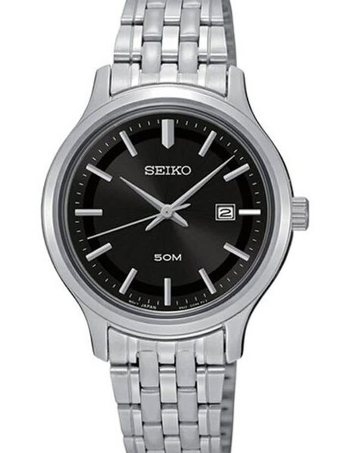 Seiko Women's Quartz Dress Watch with Bracelet and Black Dial #SUR795
