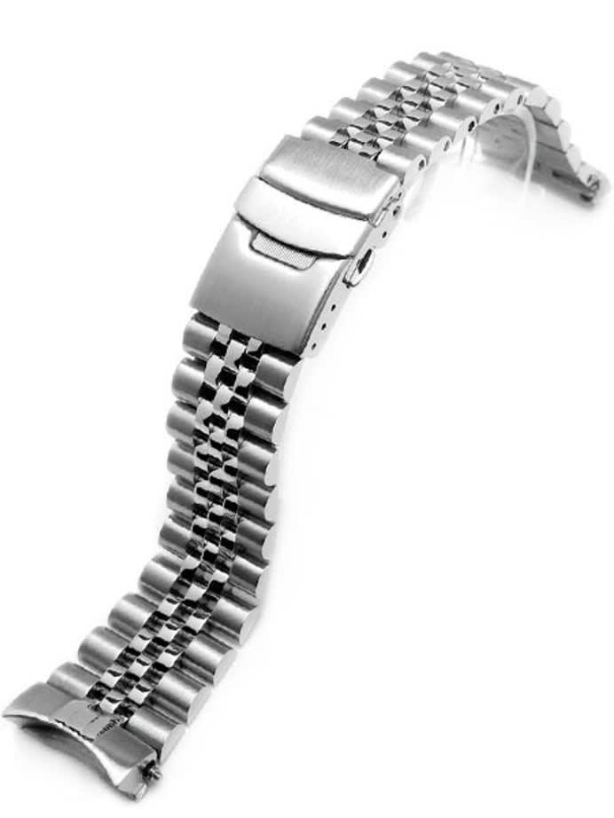 Strapcode 22mm Super-J "Louis" watch band for SEIKO Diver SKX007/009/011 Curved End #SS221803B020