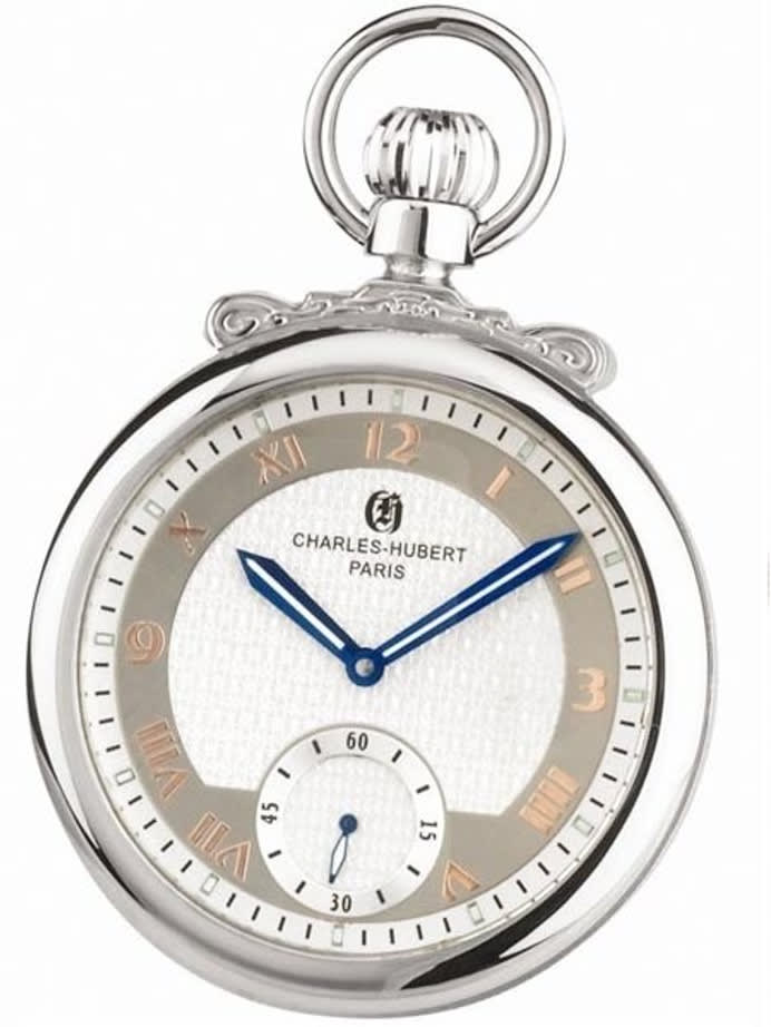 Charles-Hubert Mechanical Pocket Watch with Blue Hands #3873W