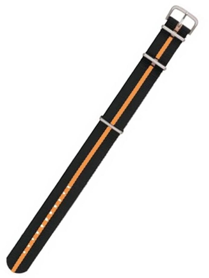 Traser OEM Black with Orange Stripe Nylon Watch Strap #Traser2