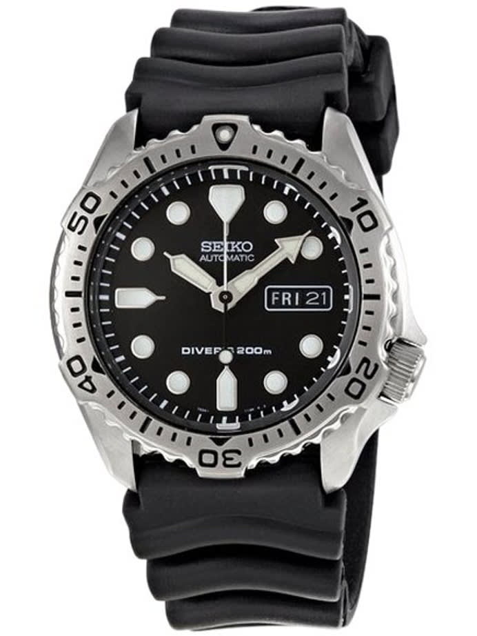 Seiko Automatic Black Dial 200M Dive Watch with Rubber Dive Strap #SKX171K