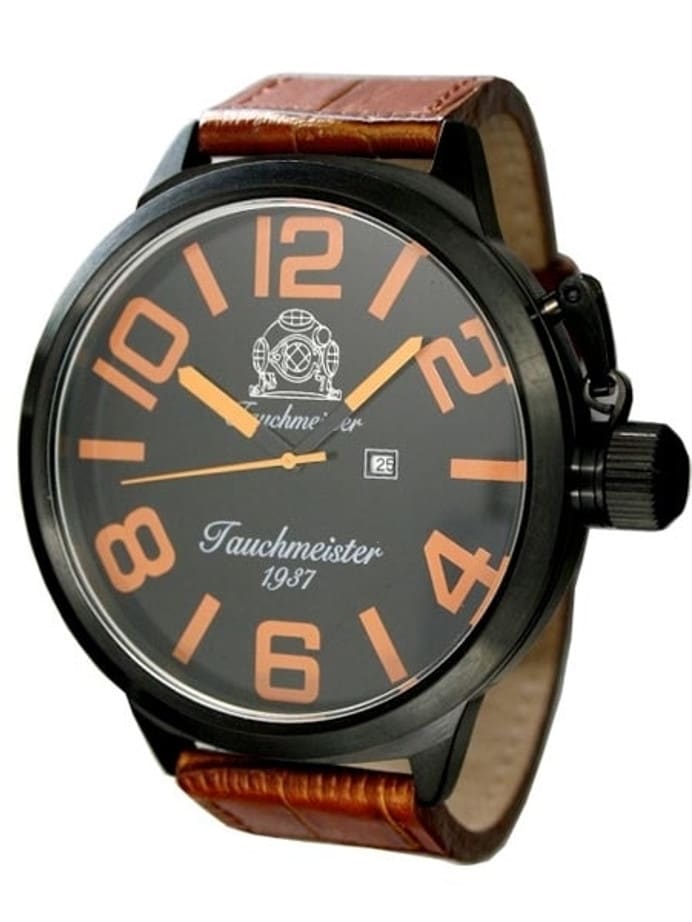 Tauchmeister T0215 XXL 57mm Stealth Black IP Military Watch