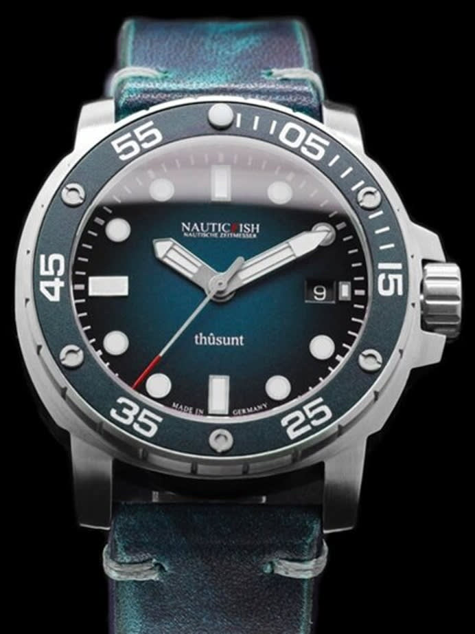 Scratch and Dent - Nauticfish German Made 1000 Meter Automatic Pro Divers Watch with AR Sapphire Crystal #Thusunt-blao