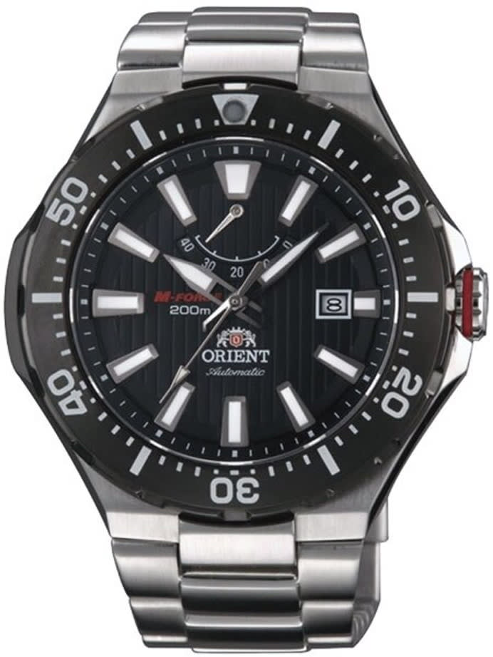 Orient M-Force Delta Automatic Scuba Black Dive Watch with Power Reserve Meter #EL07002B