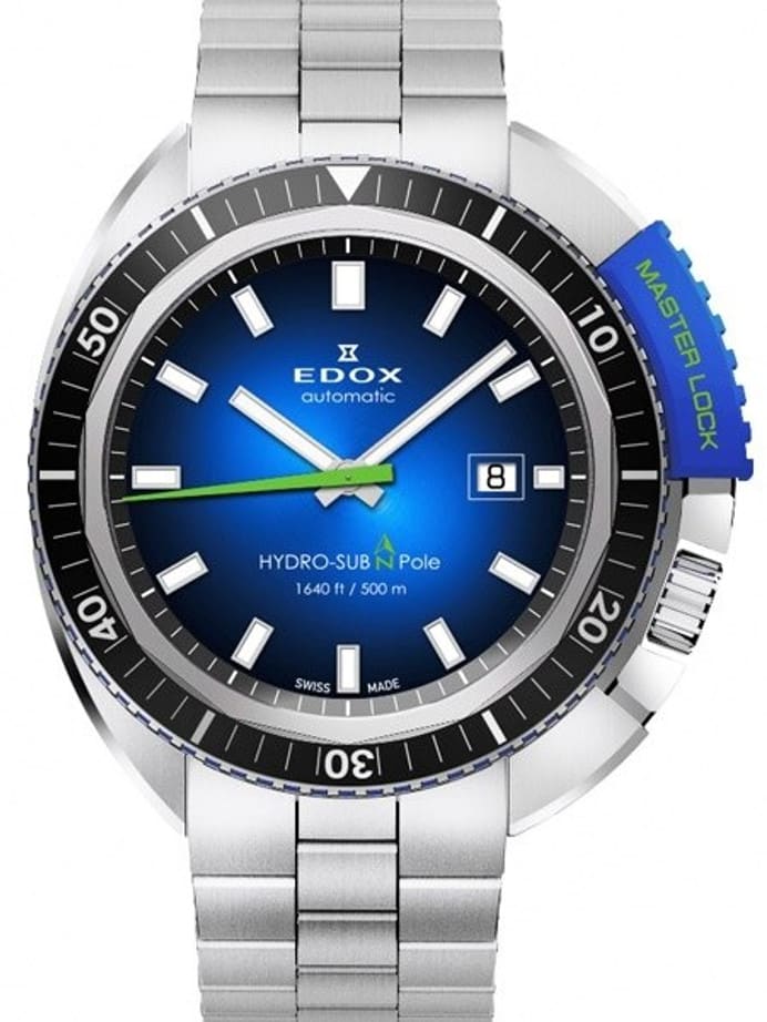 Edox Limited Edition Hydro-Sub Swiss Automatic Dive Watch with Edox MasterLock  #80301-3NBU-NBU