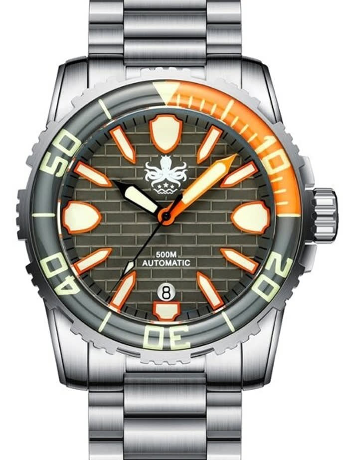 PHOIBOS 500-Meter Great Wall Swiss ETA Automatic Dive Watch with DD AR Sapphire Crystal #PY022D