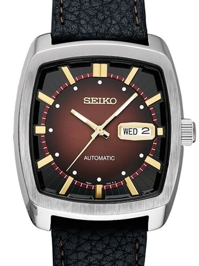 Seiko Recraft Series Automatic Watch with Stainless Steel Case, and Leather Strap #SNKP25
