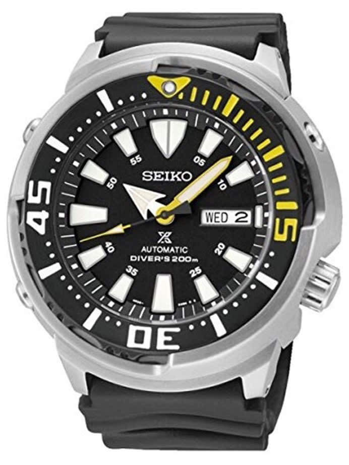 Seiko Prospex 24-Jewel Automatic Black Dial Dive Watch with Case Shroud #SRP639