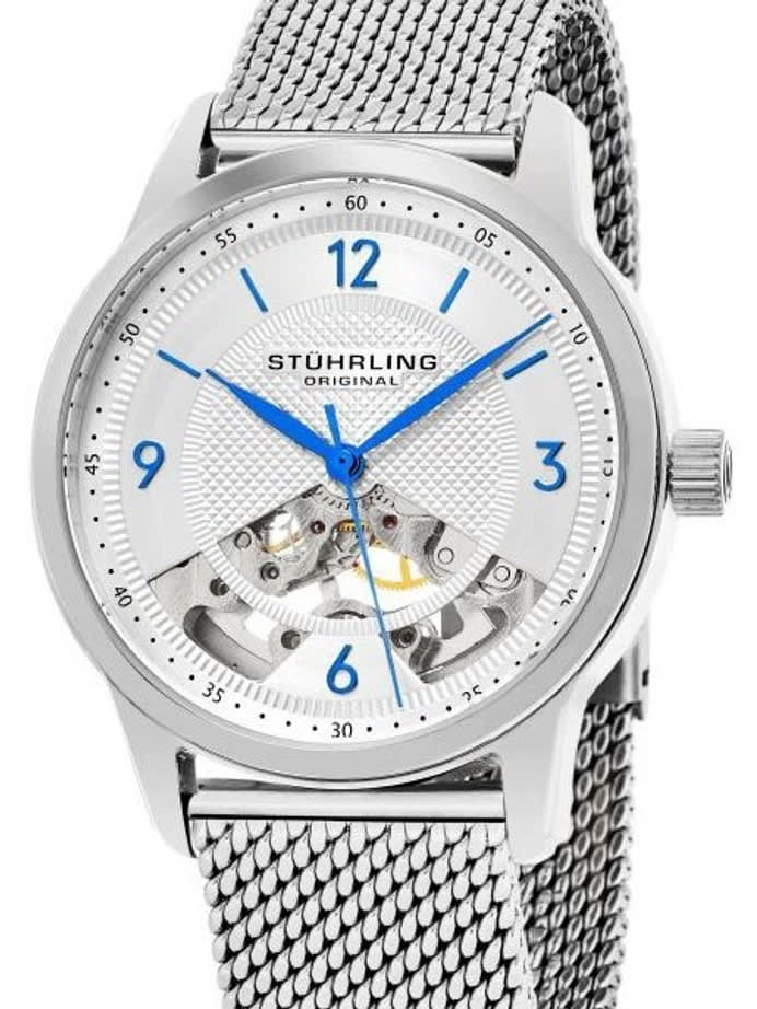 Stuhrling 17-Jewel Mechanical, hand winding watch with 40mm case, Mesh Bracelet #977M.01
