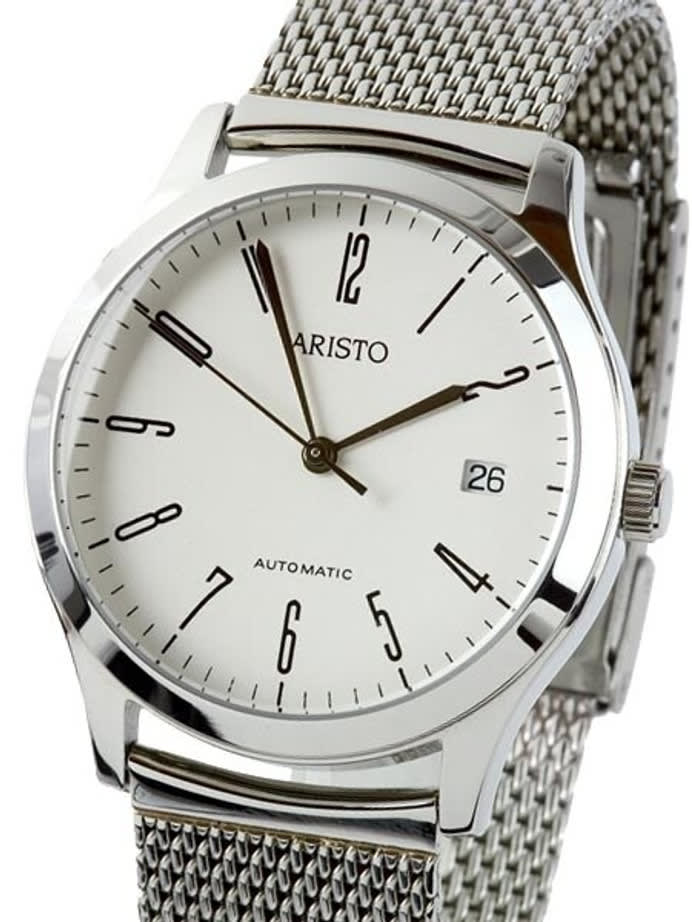 Aristo 4H132 Dessau Swiss Automatic Dress Watch on Mesh Bracelet