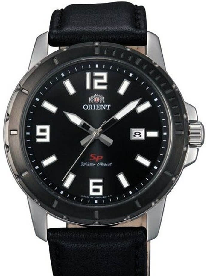 Orient Nite II Quartz Watch with Radiant Black Dial and Bezel #UNE2004B