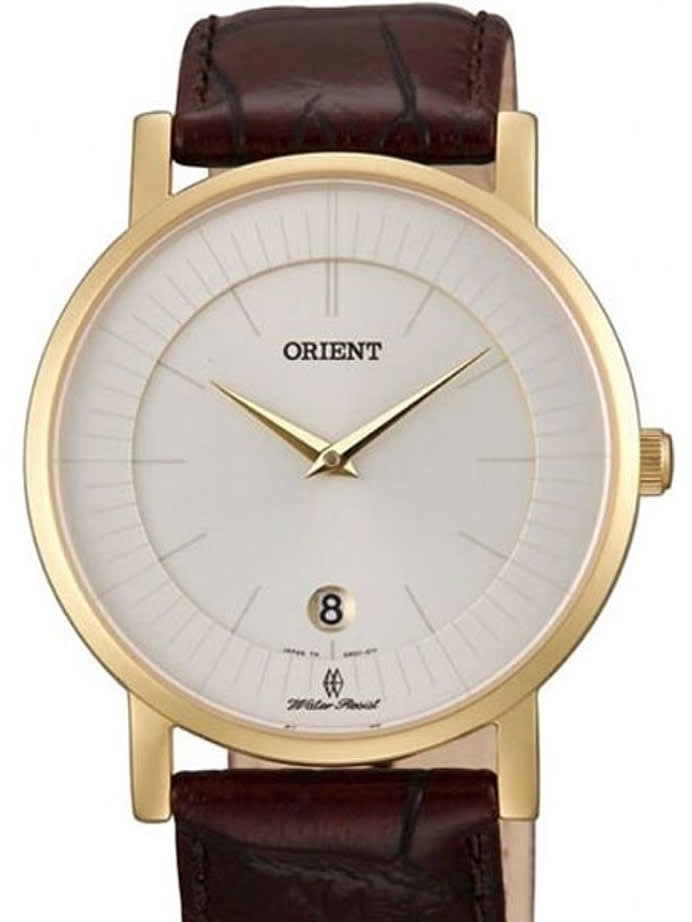 Orient Class Quartz Dress Watch with Sapphire Crystal and Yellow Goldtone Case  #GW01008W