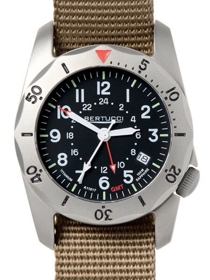 Bertucci A-2TR Vintage GMT Titanium, Swiss Quartz Watch #12119