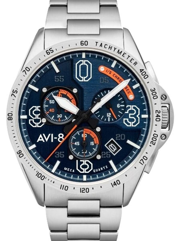 AVI-8 Silver Oak Blakeslee Pilot Chronograph Watch #AV-4077-22