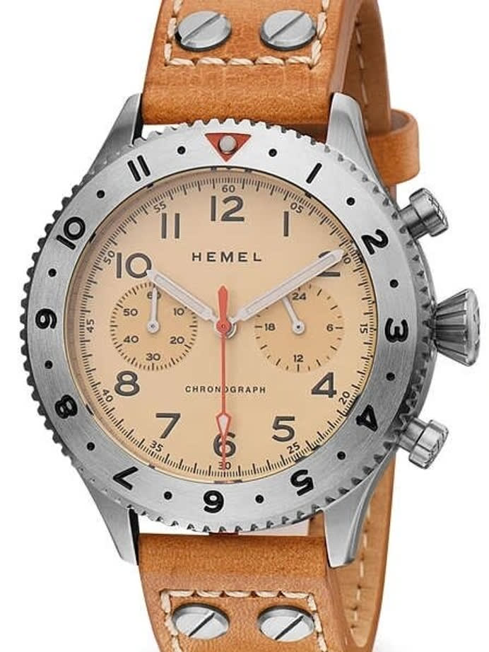HEMEL 24 Meca-Quartz Chronograph Watch with GMT Bezel and Sapphire Crystal #HF4IV