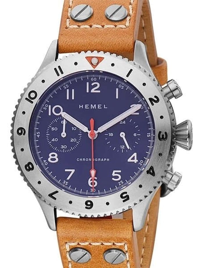 HEMEL 24 Meca-Quartz Chronograph Watch with GMT Bezel and Sapphire Crystal #HF4NA