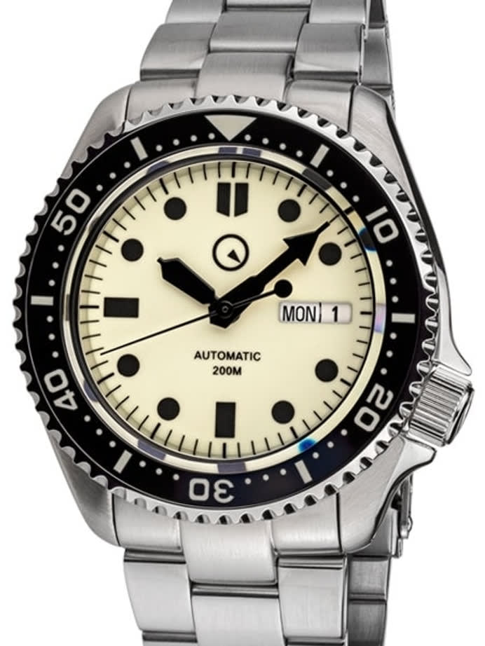 Islander Luminous Dial Automatic Dive Watch with Solid-Link Bracelet, AR Sapphire Crystal, and Luminous Ceramic Bezel Insert #ISL-61