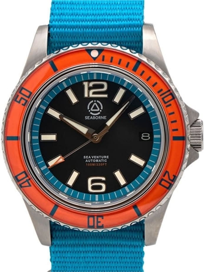Seaborne Sea Venture 100-Meter Automatic Dive Watch with a 41mm Case and an AR Sapphire Crystal #SB-SV-002-SRB