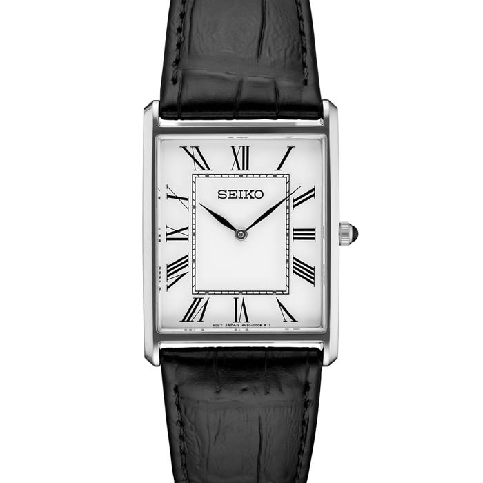 Seiko Classic Thin Quartz Dress Watch with Stainless Steel Case #SWR049