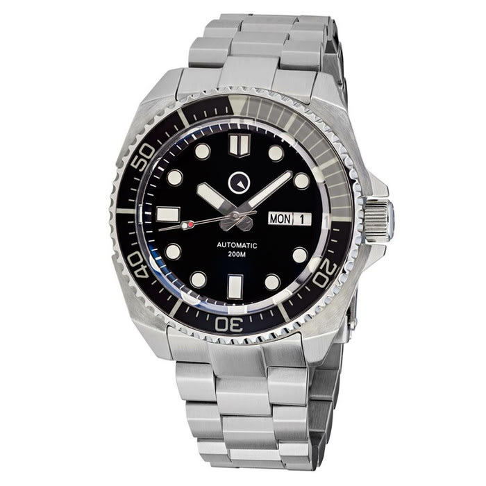 Islander Black Dial Automatic Dive Watch with AR Double-Dome Sapphire Crystal, and Luminous Sapphire Bezel Insert #ISL-65