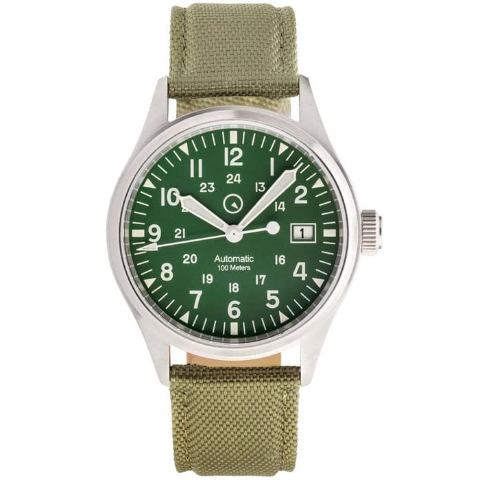 Islander Mitchel Automatic Field Watch with Nylon Weave Strap and an AR Sapphire Crystal #ISL-43