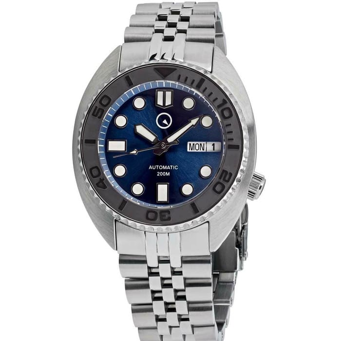 Islander Blue Dial Automatic Dive Watch with AR Dome Sapphire Crystal, and Embossed Ceramic Bezel Insert #ISL-69