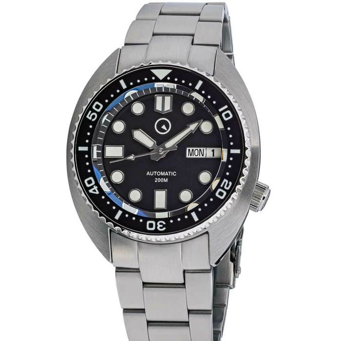 Islander Black Dial Automatic Dive Watch with AR Sapphire Crystal, and Luminous Ceramic Bezel Insert #ISL-71