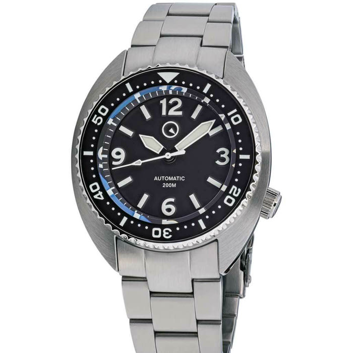 Islander Black Dial Automatic Dive Watch with AR Sapphire Crystal, and Luminous Ceramic Bezel Insert #ISL-72