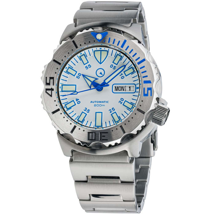 Islander White Dial Automatic Dive Watch with AR Double Dome Sapphire Crystal, and 120-click Bezel #ISL-56