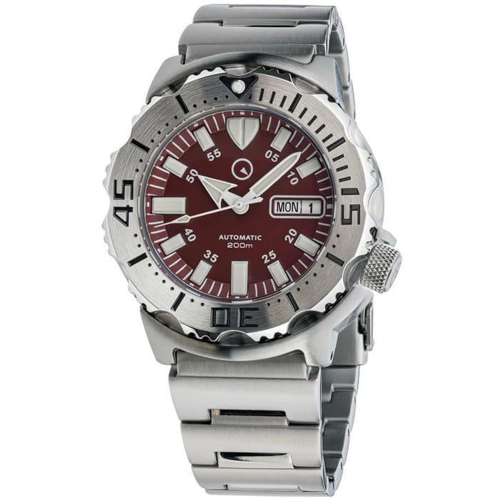 Islander Red Dial Automatic Dive Watch with AR Double Dome Sapphire Crystal, and 120-click Bezel #ISL-59