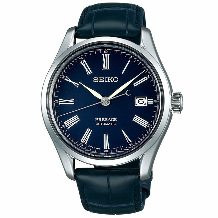 Seiko Presage Automatic Dress Watch with Blue Enamel Dial, AR Sapphire Crystal  #SARX053
