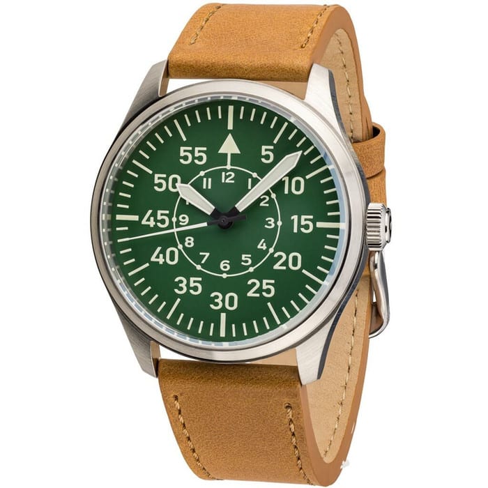 Islander Aviator Automatic Watch with Leather Strap and an Anti-Reflective Sapphire Crystal #ISL-87