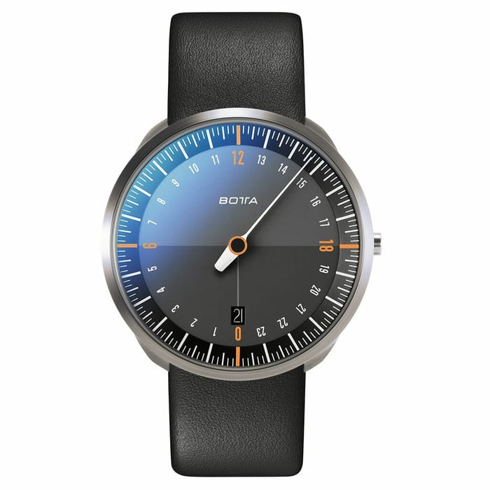 Botta UNO 24 one hand 24-hour Swiss quartz watch with 40mm titanium case #429010