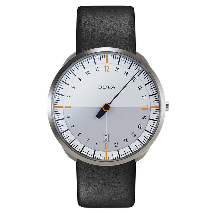 Botta UNO 24 one hand 24-hour Swiss quartz watch with 40mm titanium case #421010