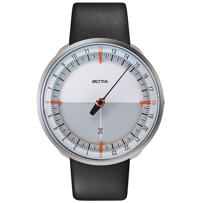 Botta UNO 24 one hand 24-hour Swiss quartz watch with 45mm titanium case #621310