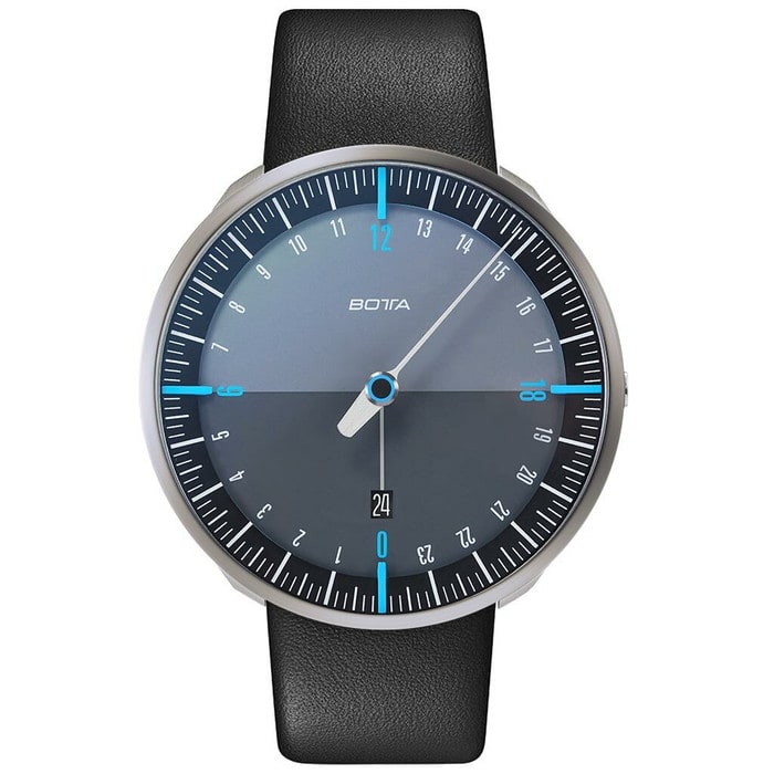 Botta UNO 24 one hand 24-hour Swiss quartz watch with 45mm titanium case #629710