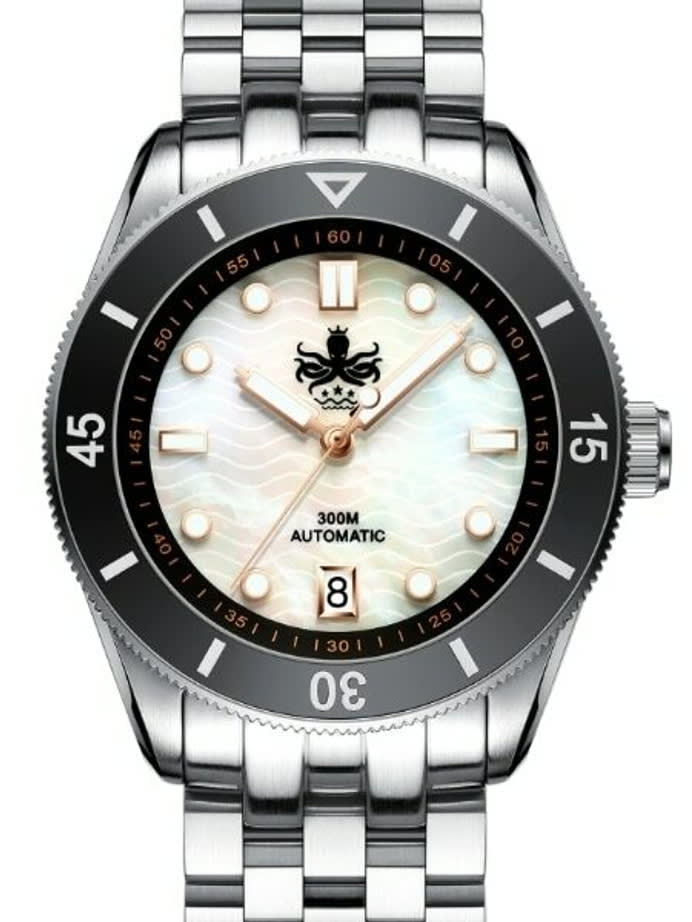 Scratch and Dent - PHOIBOS Wave Master 300-Meter Automatic Dive Watch with MOP Dial, AR Sapphire Crystal #PY010D